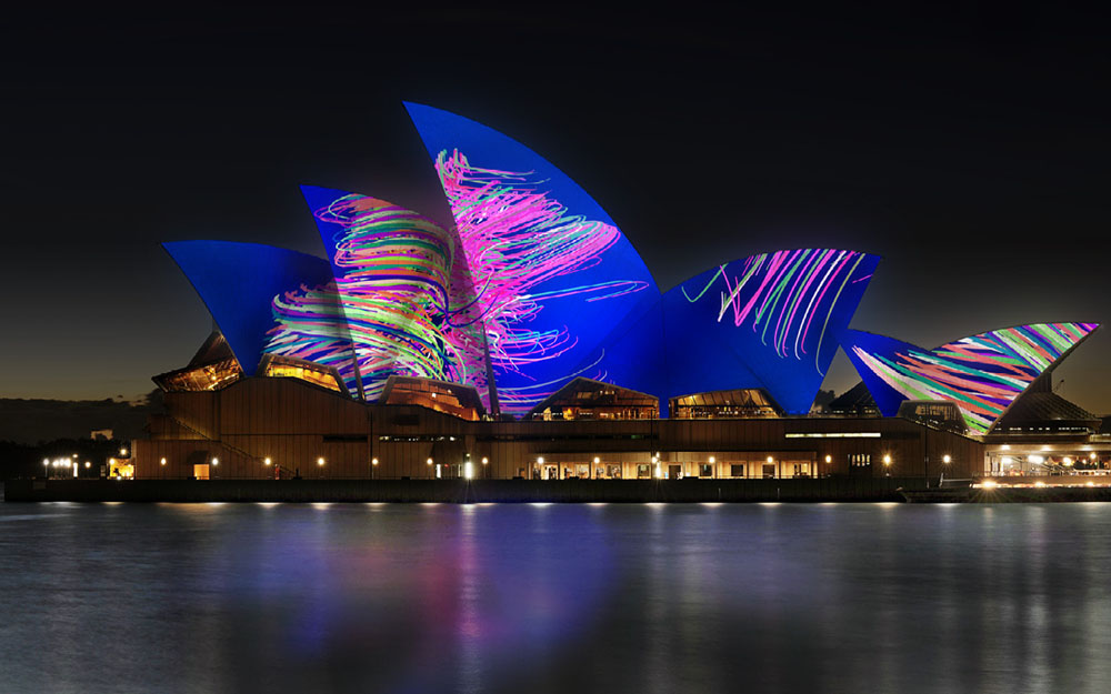 преображение оперного театра на Vivid Sydney 2015