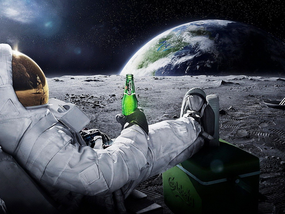 Даже на луне с пивом можно отлично отдохнуть