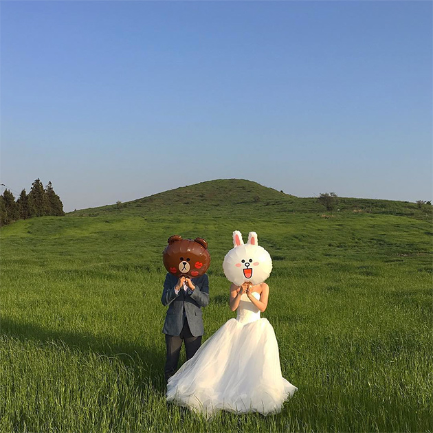 Оригинальное свадебное решение в Корее. Фото: @johnbam_