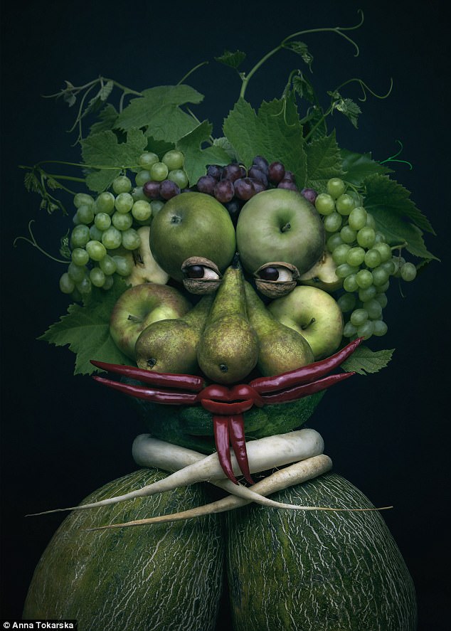 оригинальные портреты из овощей от Анны Токарской