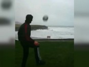 Football with storm Eleanor