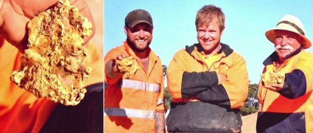 Австралийцы раскопали пару гигантских золотых самородков