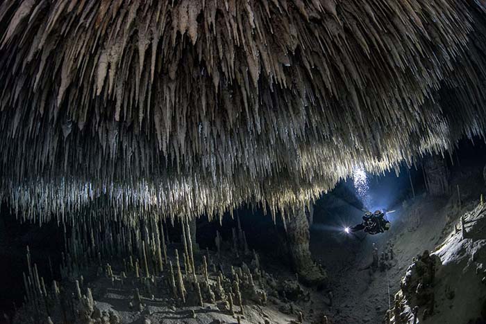 Затопленная пещера на полуострове Юкатан в Мексике от Tom St. Geo
