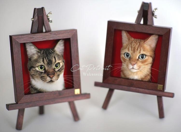 Новый японский тренд – трехмерные портреты кошек мастера Wakuneco