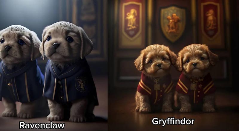 мир Гарри Поттера с героями в виде собак