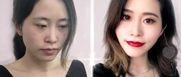 Китаянка удивляет мир офисным макияжем